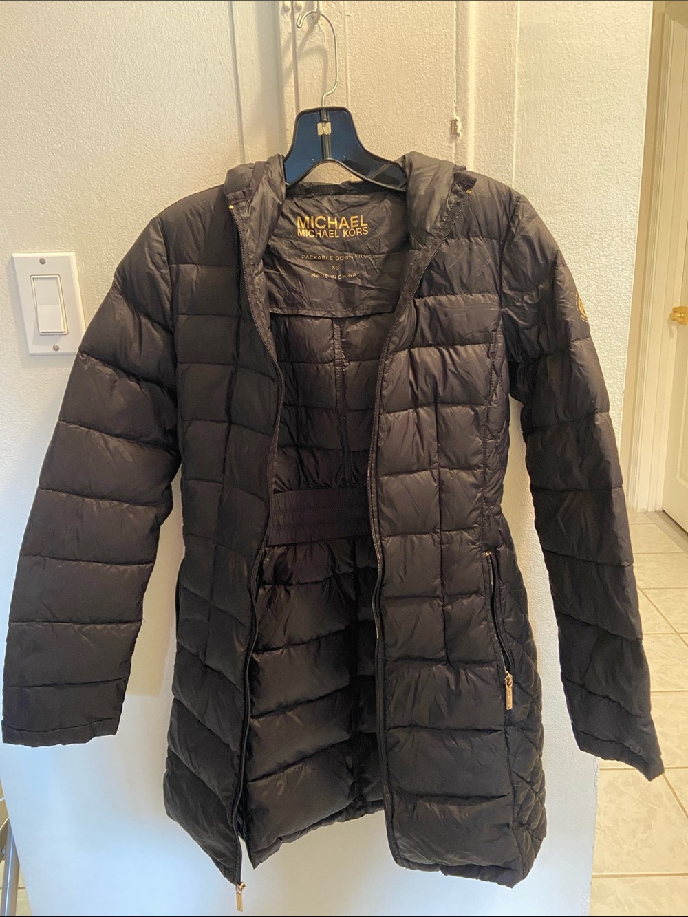 MICHAEL Michael Kors Black Quilted Hooded Puffer Jacket